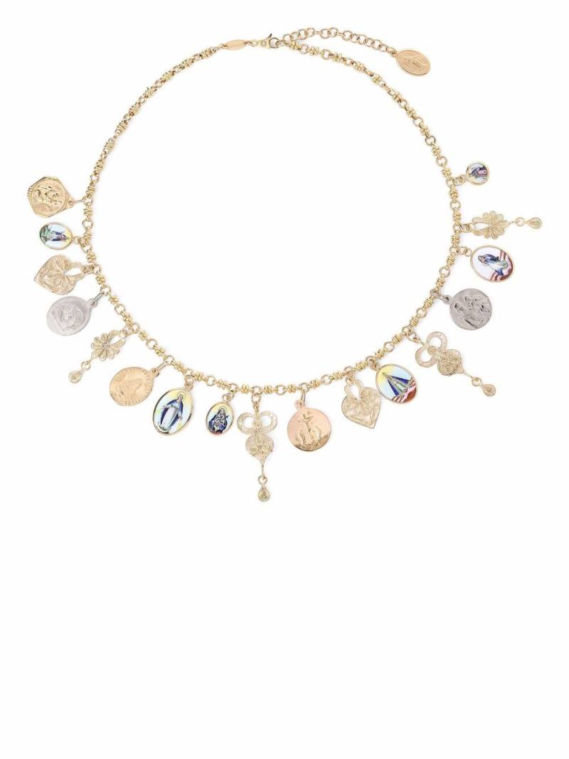 Dolce & Gabbana 18kt gold multi medallion necklace von Dolce & Gabbana