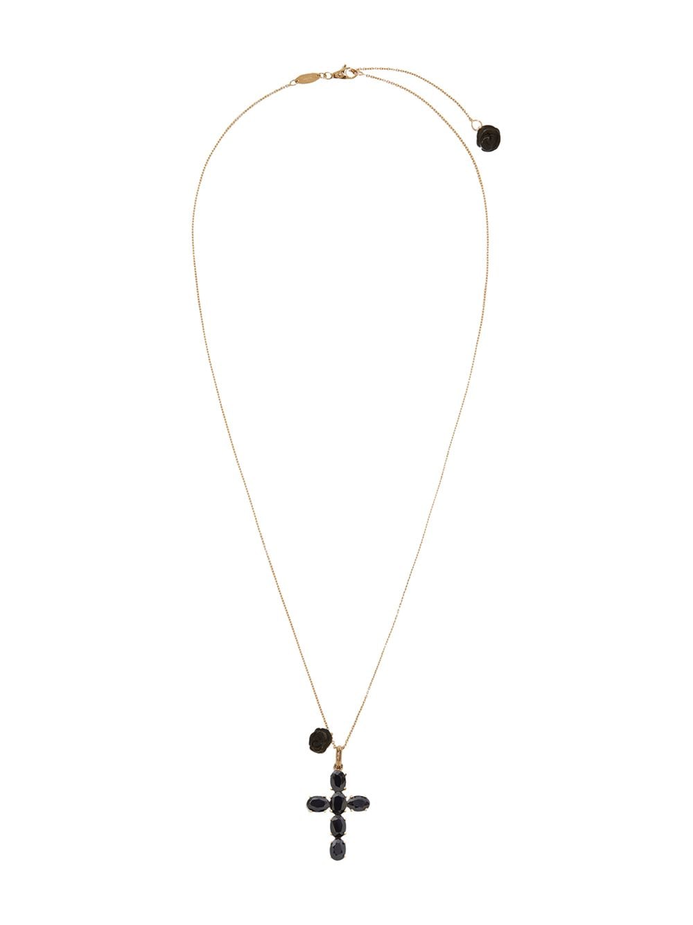 Dolce & Gabbana 18kt yellow gold Devotion cross black sapphire and jade necklace von Dolce & Gabbana