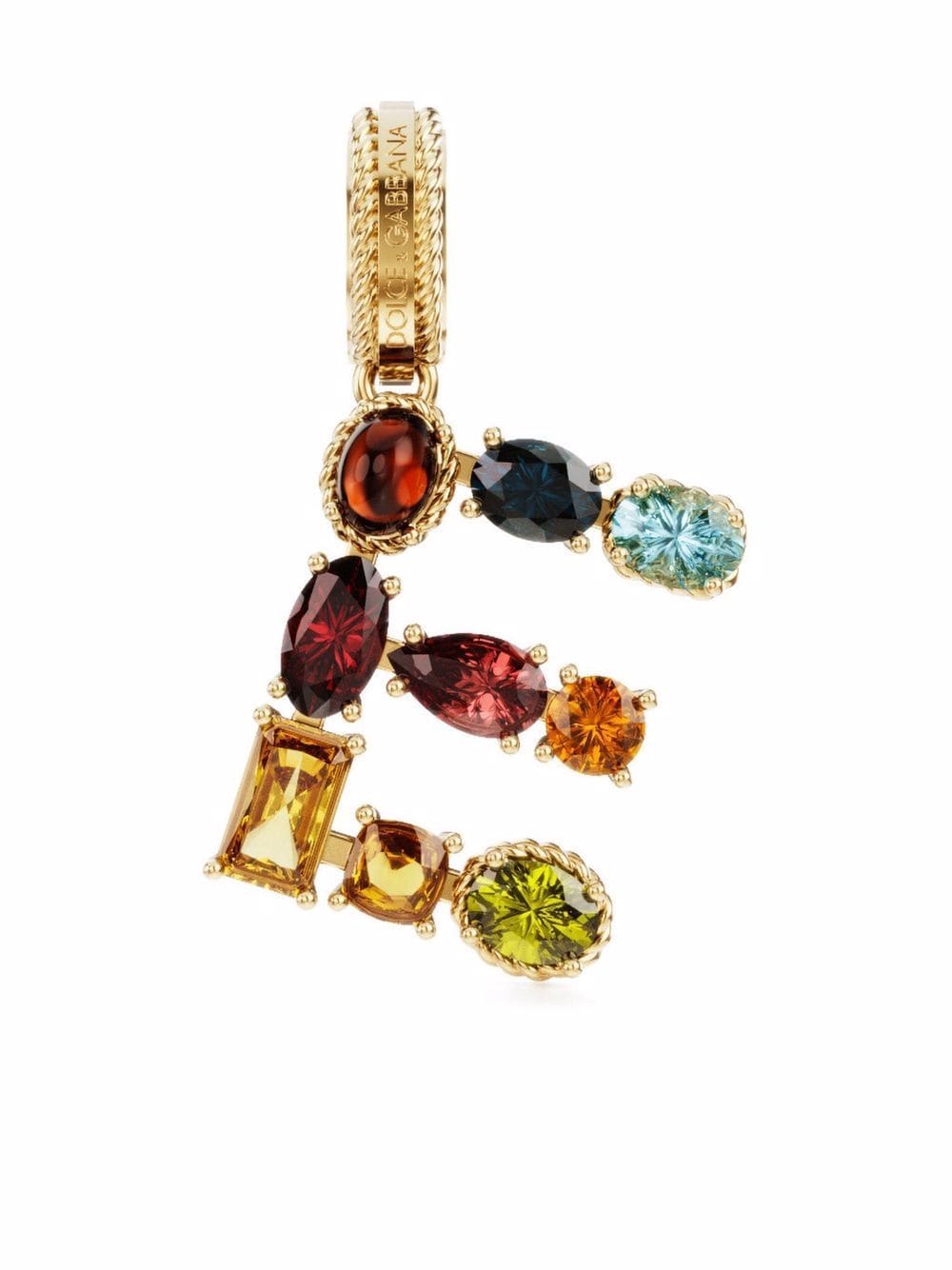 Dolce & Gabbana 18kt yellow gold E letter gemstone pendant von Dolce & Gabbana