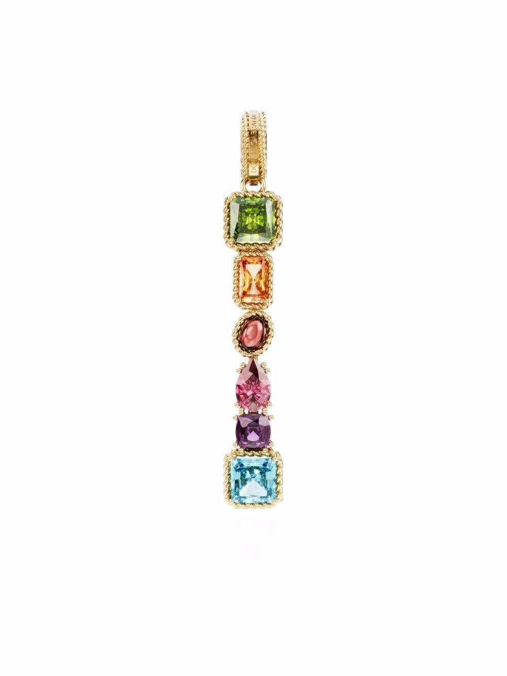 Dolce & Gabbana 18kt yellow gold I letter gemstone pendant von Dolce & Gabbana