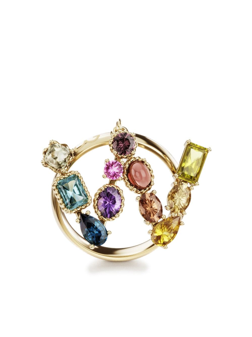 Dolce & Gabbana 18kt yellow gold Rainbow Alphabet W ring von Dolce & Gabbana