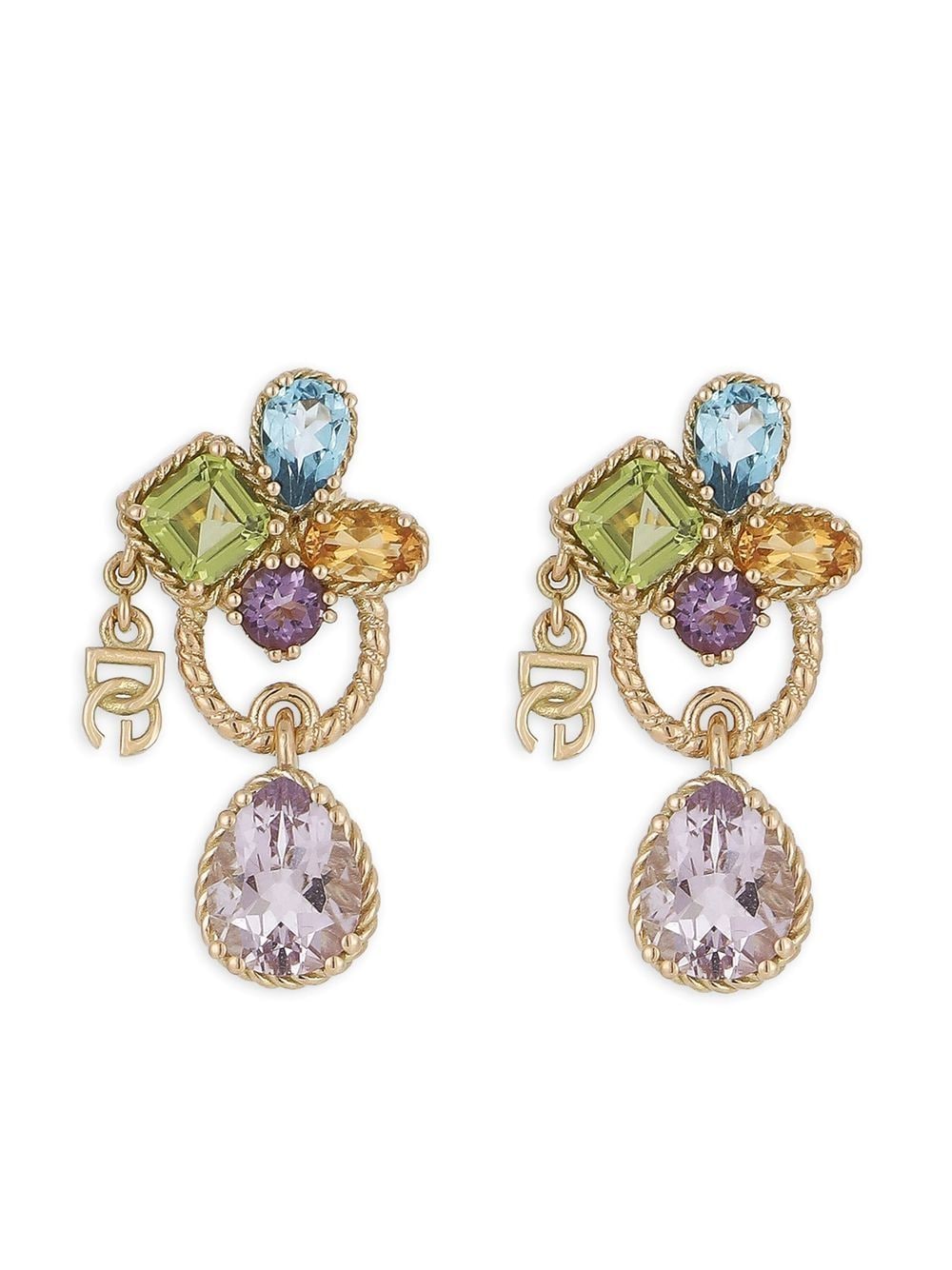 Dolce & Gabbana 18kt yellow gold gemstone drop earrings von Dolce & Gabbana