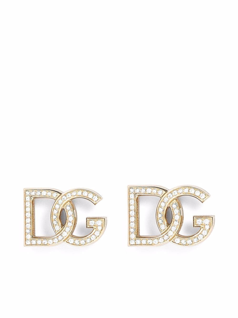 Dolce & Gabbana 18kt yellow gold logo stud earrings von Dolce & Gabbana