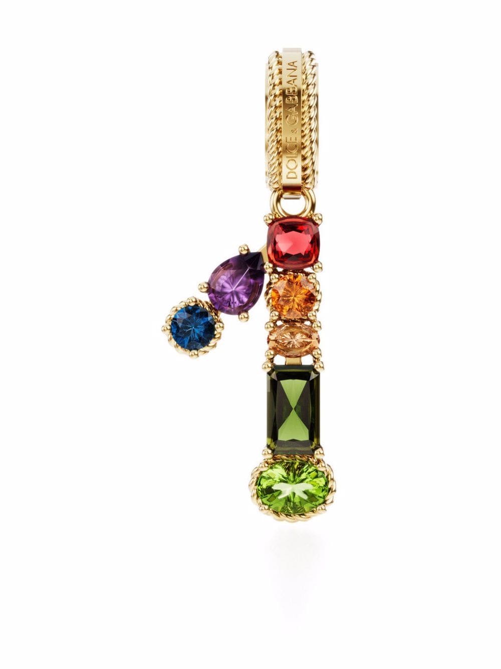 Dolce & Gabbana 18kt yellow gold number 1 gemstone pendant von Dolce & Gabbana