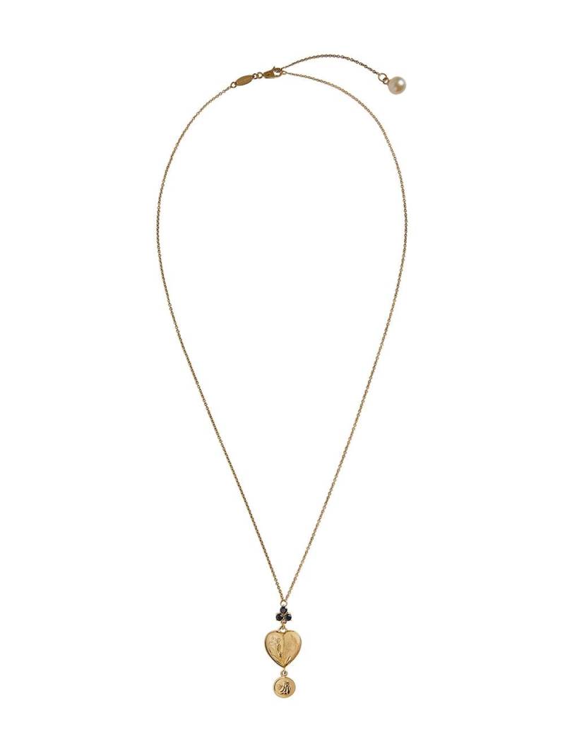 Dolce & Gabbana 18kt yellow gold sapphire heart pendant necklace von Dolce & Gabbana