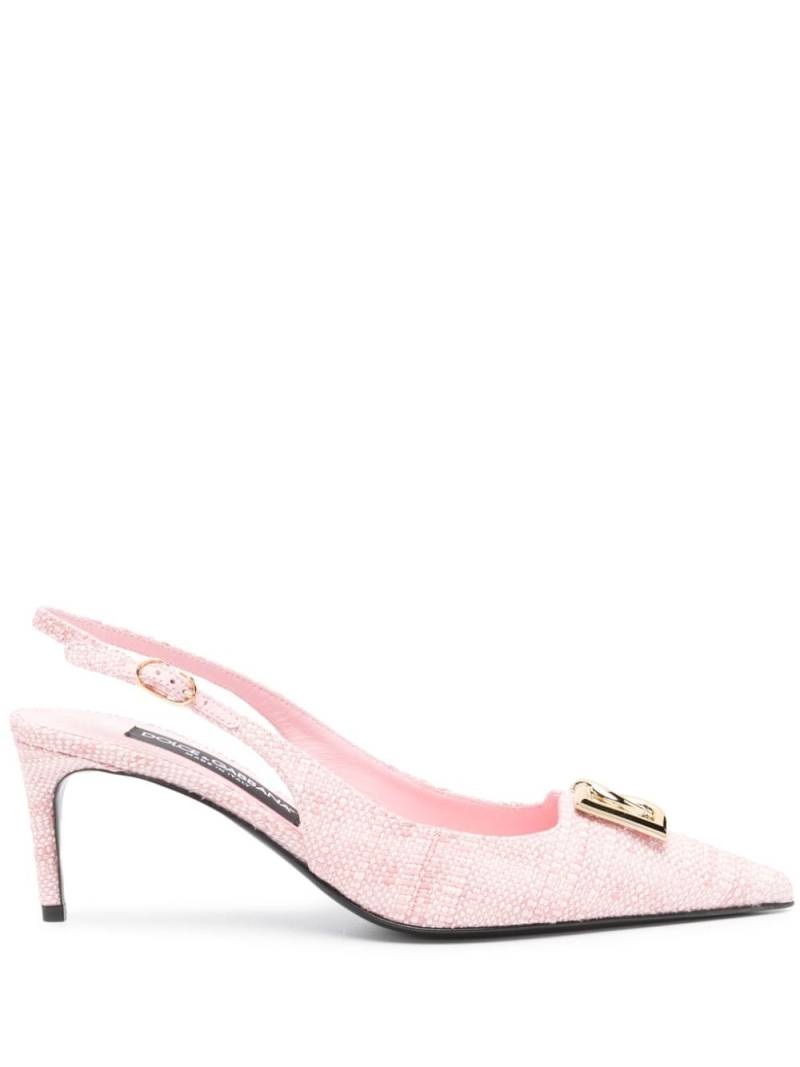 Dolce & Gabbana 65mm tweed slingback pumps - Pink von Dolce & Gabbana