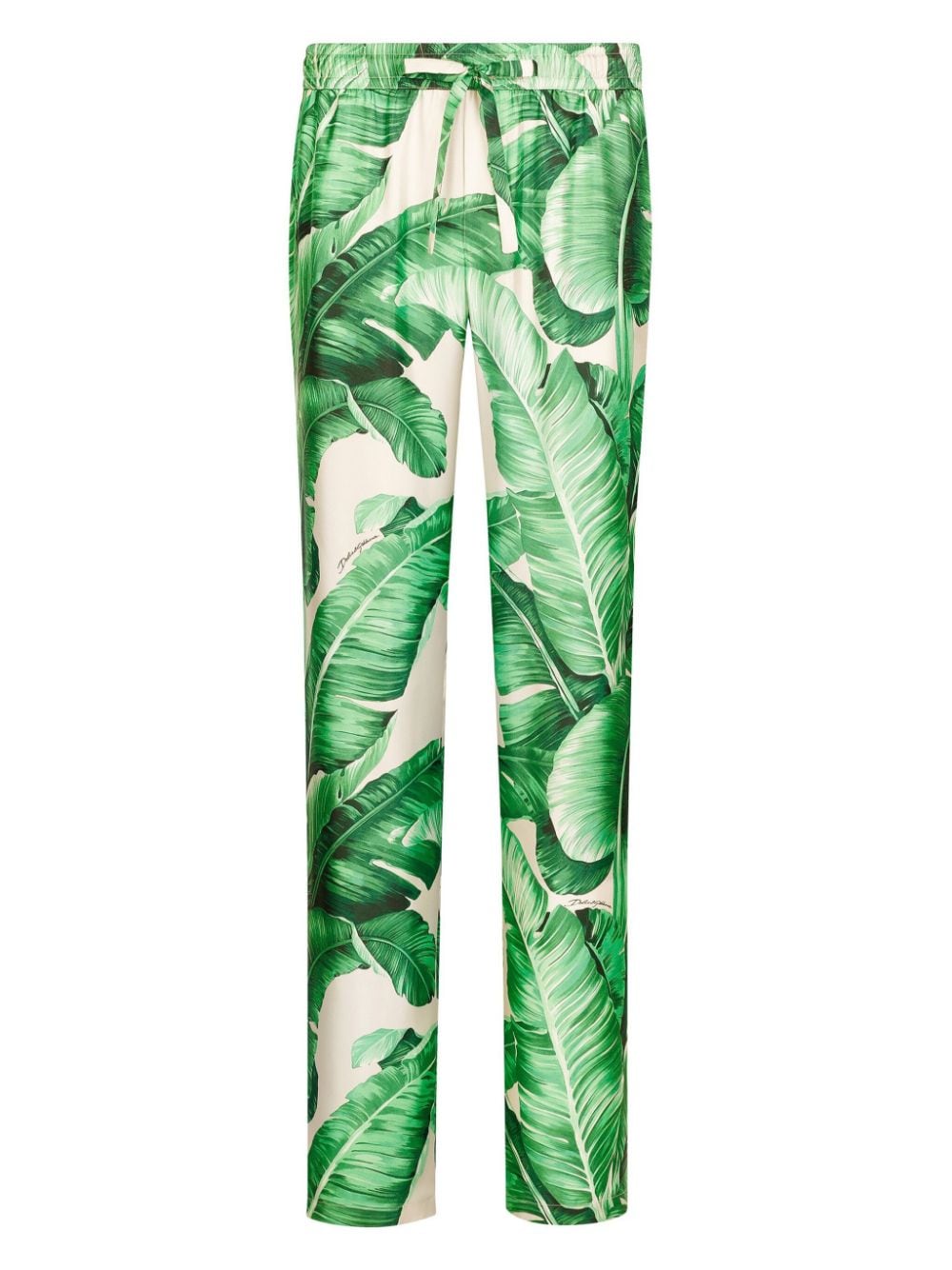 Dolce & Gabbana Banano print silk lounge trousers - Green von Dolce & Gabbana