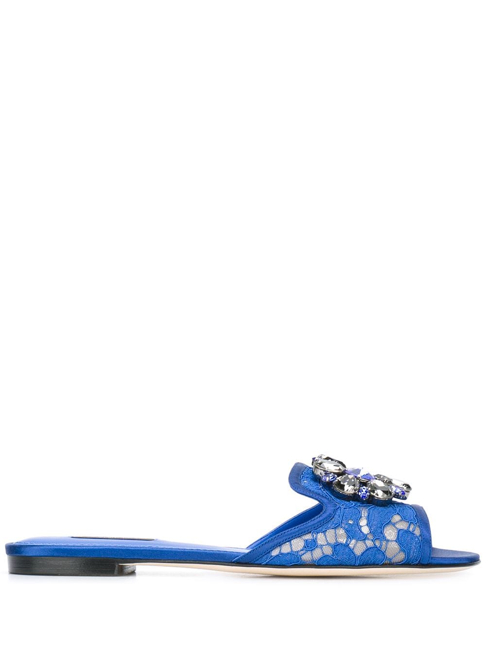 Dolce & Gabbana Rainbow Lace brooch-detail sandals - Blue von Dolce & Gabbana