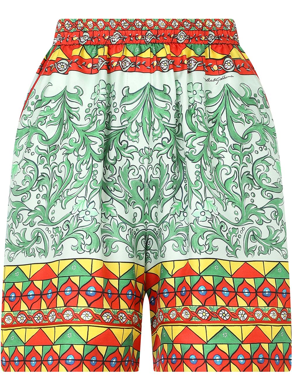 Dolce & Gabbana Carretto-print twill shorts - Blue von Dolce & Gabbana