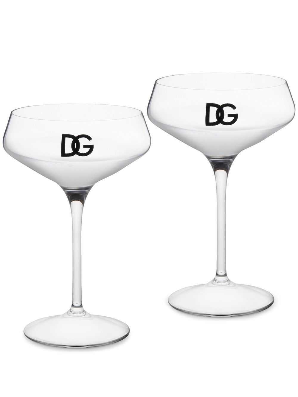 Dolce & Gabbana logo-print champagne glasses - White von Dolce & Gabbana