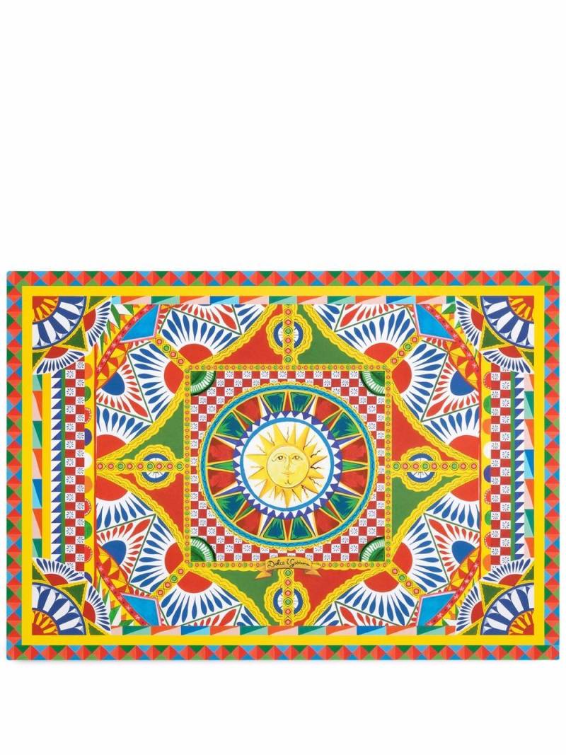 Dolce & Gabbana Carretto-print paper placemats (set of 36) - Yellow von Dolce & Gabbana