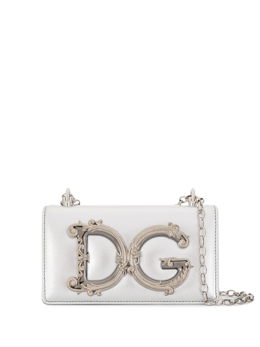 Dolce & Gabbana DG Girls leather phone bag - Silver von Dolce & Gabbana