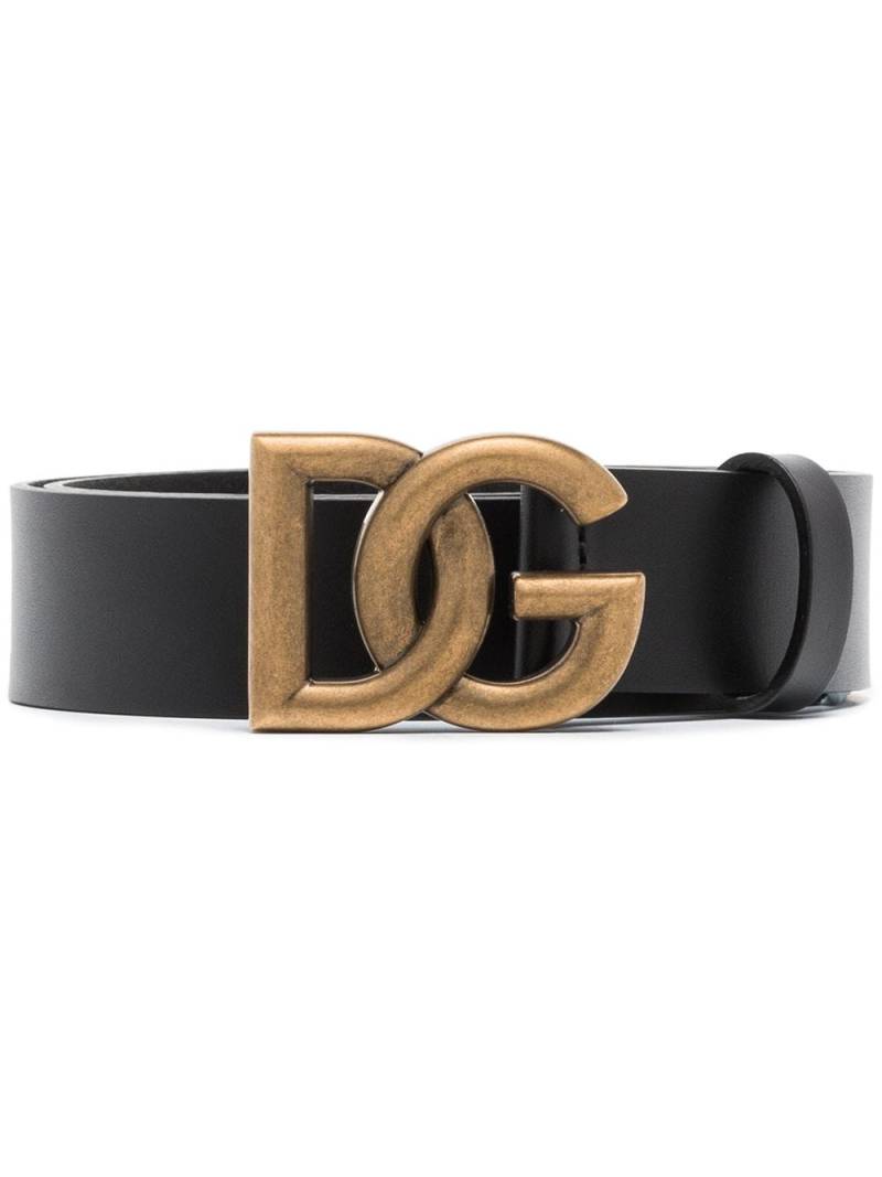 Dolce & Gabbana crossover DG buckle belt - Black von Dolce & Gabbana