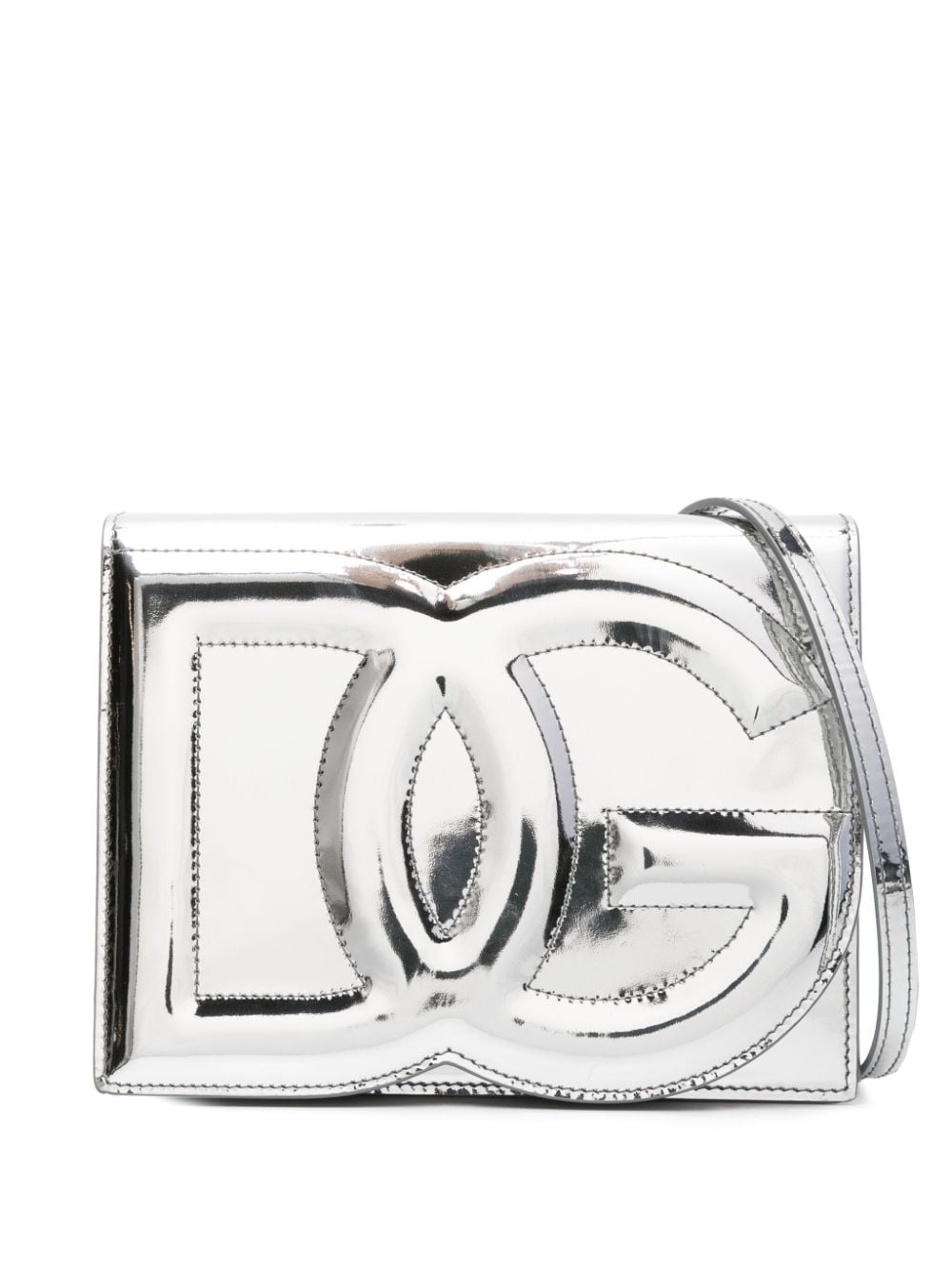 Dolce & Gabbana DG Logo leather crossbody bag - Silver von Dolce & Gabbana