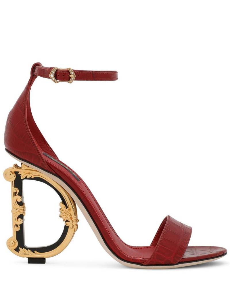 Dolce & Gabbana Baroque DG 105mm leather sandals - Red von Dolce & Gabbana
