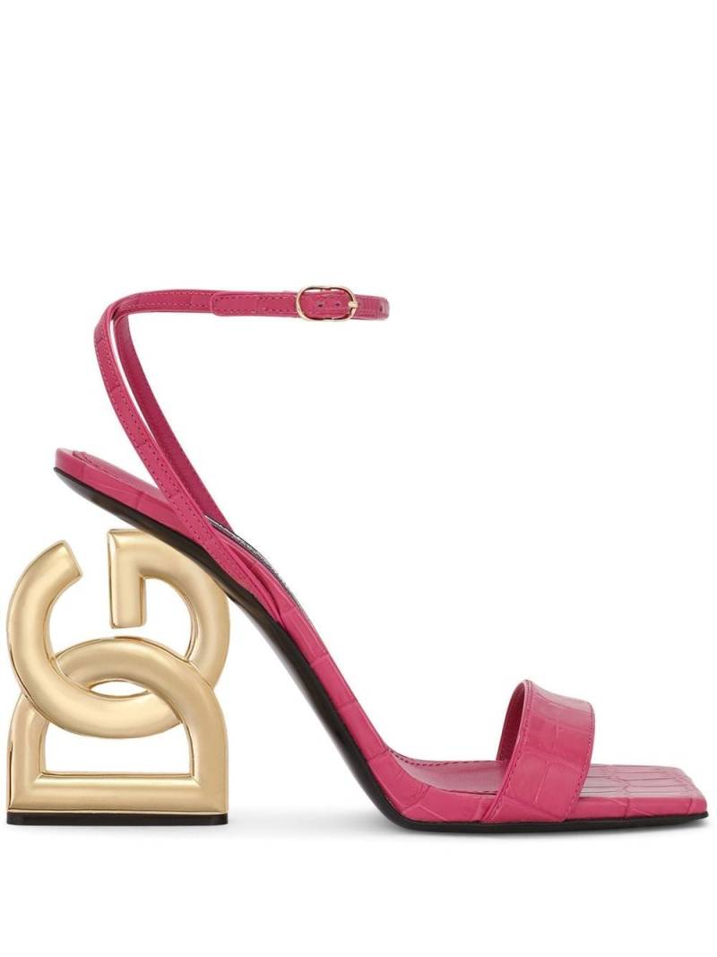 Dolce & Gabbana 3.5 105mm crocodile-embossed leather sandals - Pink von Dolce & Gabbana