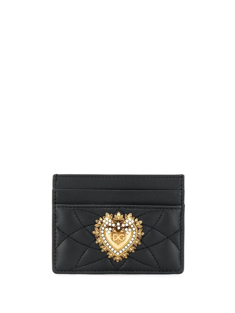Dolce & Gabbana Devotion quilted card holder - Black von Dolce & Gabbana