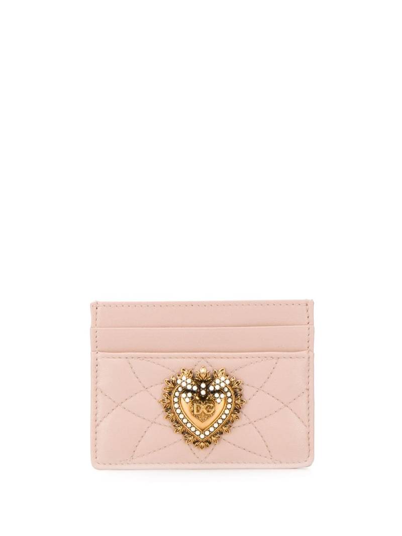 Dolce & Gabbana Devotion quilted card holder - Pink von Dolce & Gabbana