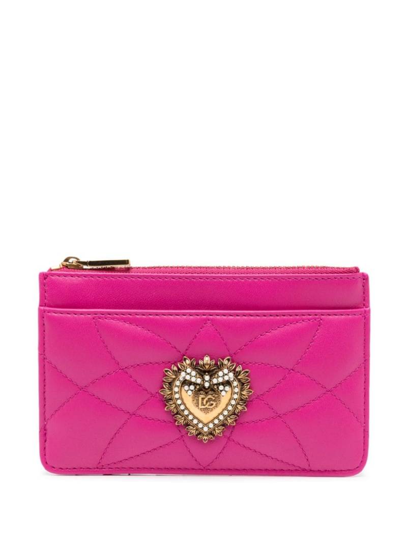 Dolce & Gabbana Devotion leather card holder - Pink von Dolce & Gabbana