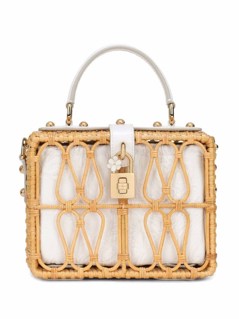 Dolce & Gabbana Dolce Box wicker top-handle bag - Brown von Dolce & Gabbana