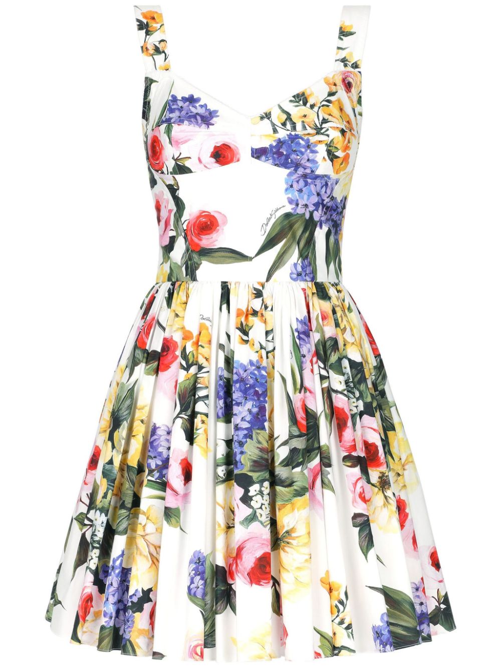 Dolce & Gabbana Garden-print bustier minidress - Neutrals von Dolce & Gabbana