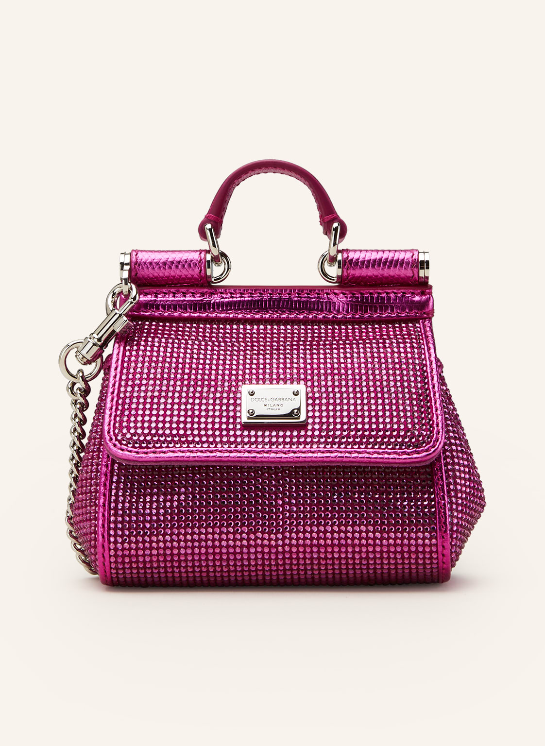 Dolce & Gabbana Handtasche Sicily Mini Mit Pailettenbesatz pink von Dolce & Gabbana