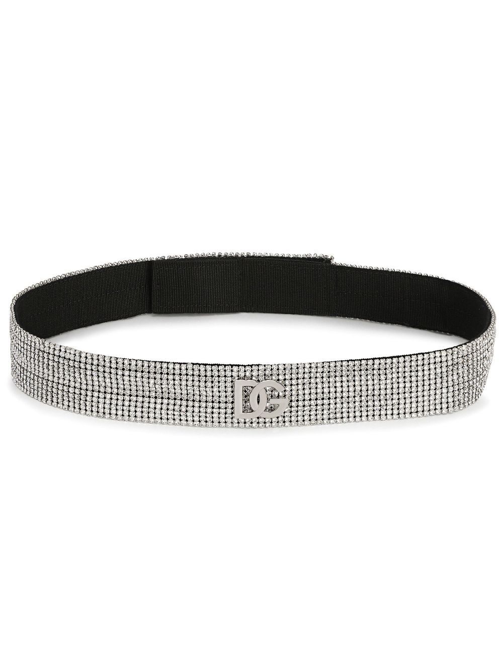 Dolce & Gabbana DG-logo crystal mesh belt - Silver von Dolce & Gabbana