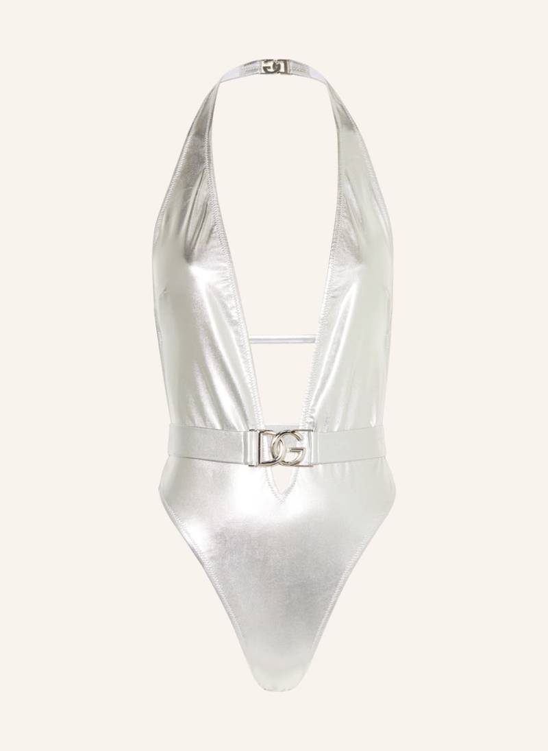 Dolce & Gabbana Neckholder-Badeanzug Intero Scollato silber von Dolce & Gabbana