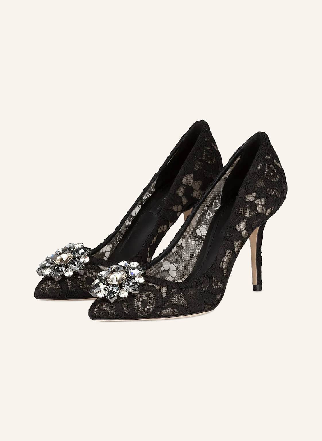 Dolce & Gabbana Pumps Mit Schmucksteinbesatz schwarz von Dolce & Gabbana