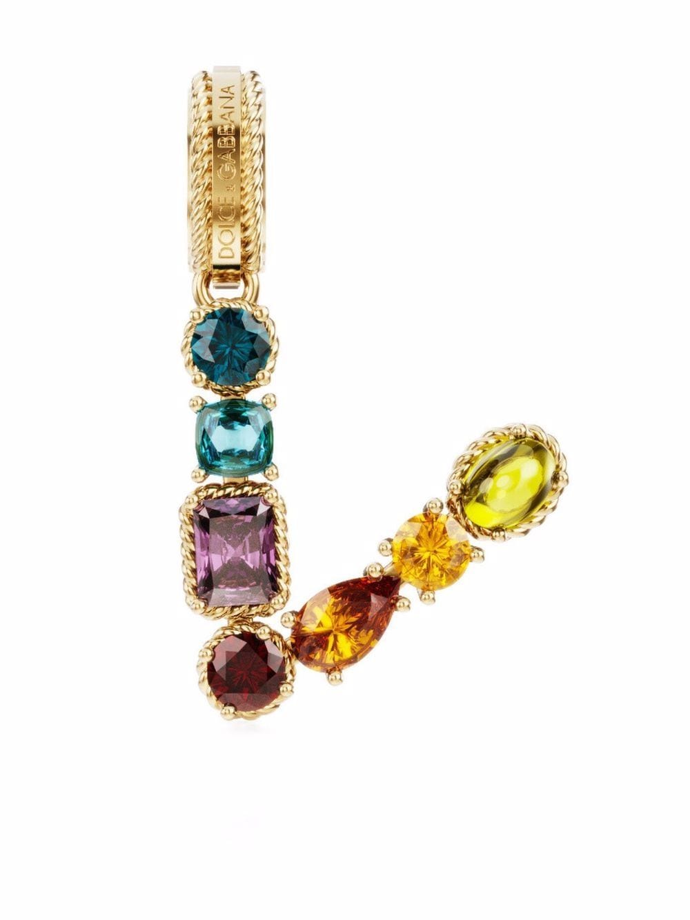 Dolce & Gabbana Rainbow Alphabet 18kt yellow gold multi-stone pendant von Dolce & Gabbana