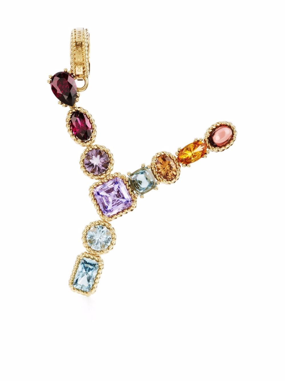 Dolce & Gabbana Rainbow Alphabet 18kt yellow gold multi-stone pendant von Dolce & Gabbana