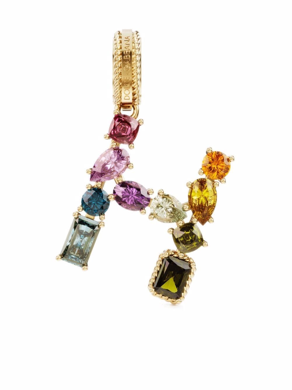 Dolce & Gabbana Rainbow Alphabet H 18kt yellow gold multi-stone pendant von Dolce & Gabbana