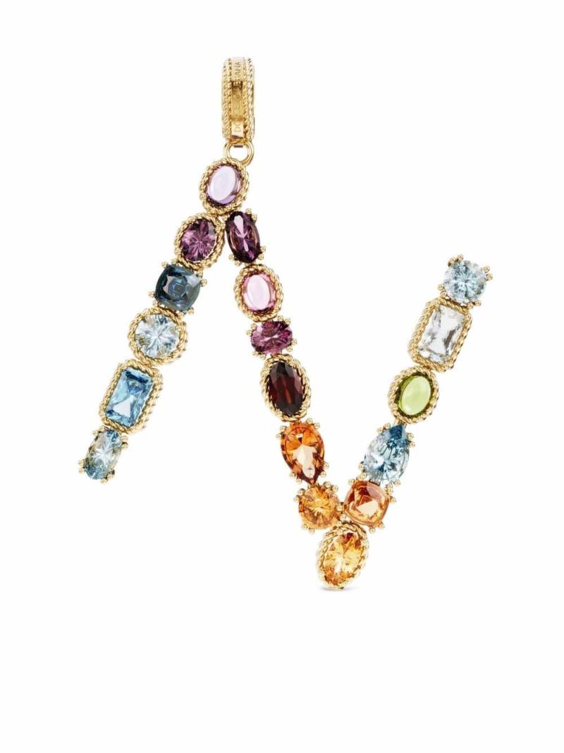 Dolce & Gabbana Rainbow Alphabet N 18kt yellow gold multi-stone pendant von Dolce & Gabbana