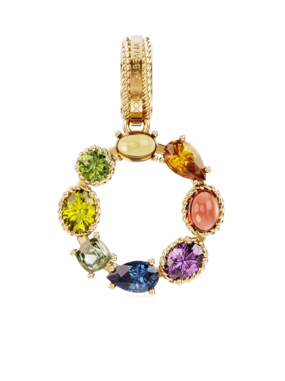 Dolce & Gabbana Rainbow Alphabet O 18kt yellow gold multi-stone pendant von Dolce & Gabbana