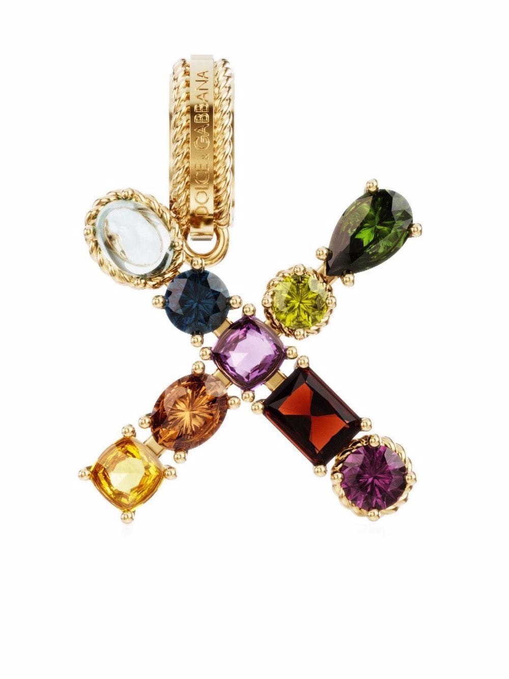 Dolce & Gabbana Rainbow Alphabet X 18kt yellow gold multi-stone pendant von Dolce & Gabbana