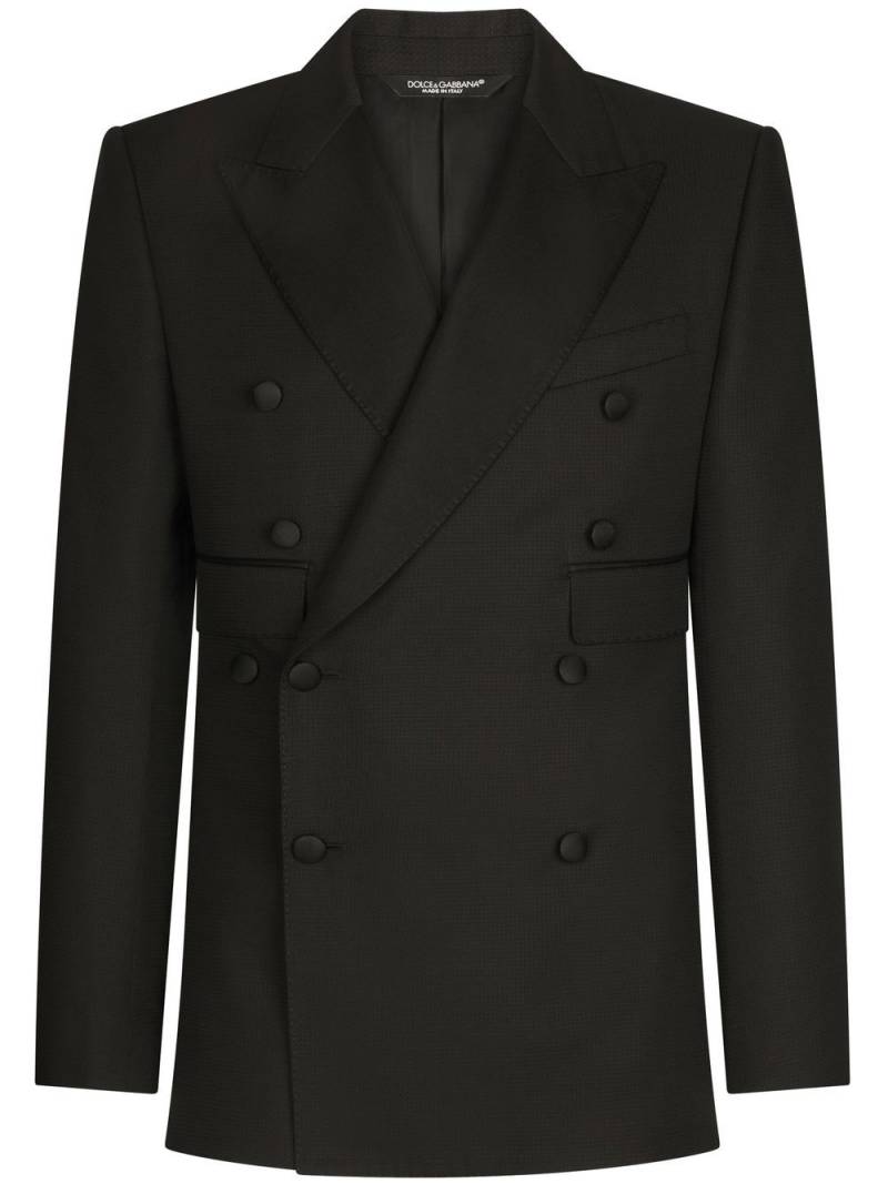 Dolce & Gabbana Sicilia-fit double-breasted tuxedo blazer - Black von Dolce & Gabbana