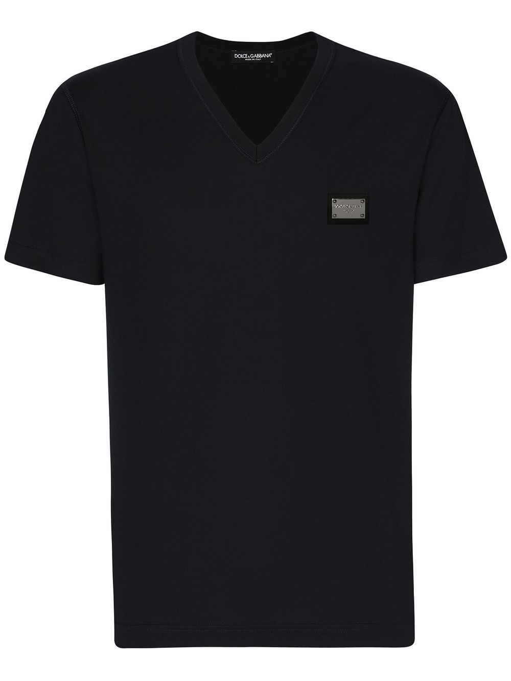 Dolce & Gabbana logo-tag V-neck T-shirt - Black von Dolce & Gabbana