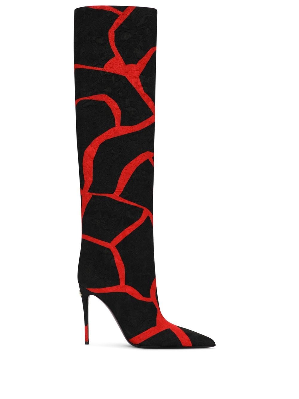 Dolce & Gabbana abstract-print knee-length boots - Red von Dolce & Gabbana