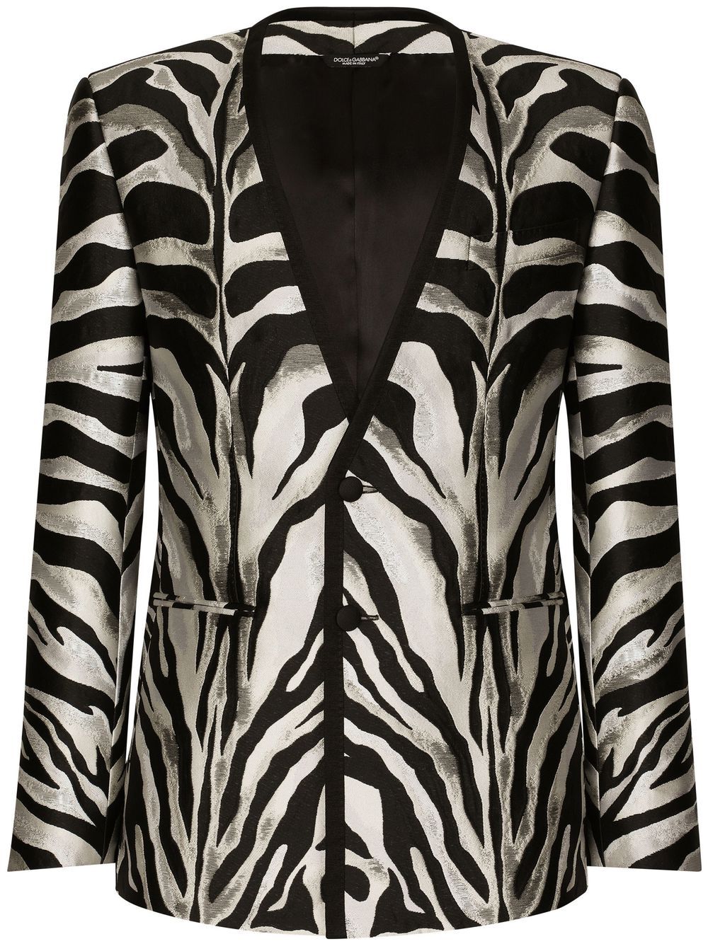 Dolce & Gabbana zebra-print lamé jacquard blazer - Black von Dolce & Gabbana