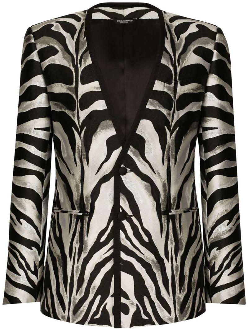 Dolce & Gabbana zebra-print lamé jacquard blazer - Black von Dolce & Gabbana