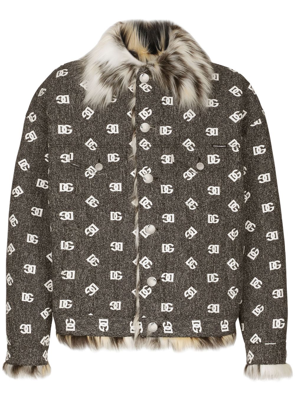 Dolce & Gabbana all-over logo-print cotton jacket - Grey von Dolce & Gabbana