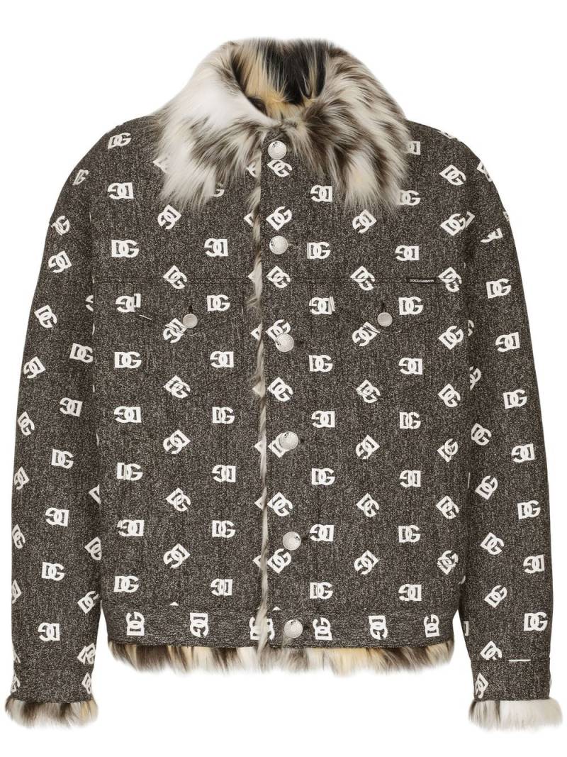 Dolce & Gabbana all-over logo-print cotton jacket - Grey von Dolce & Gabbana