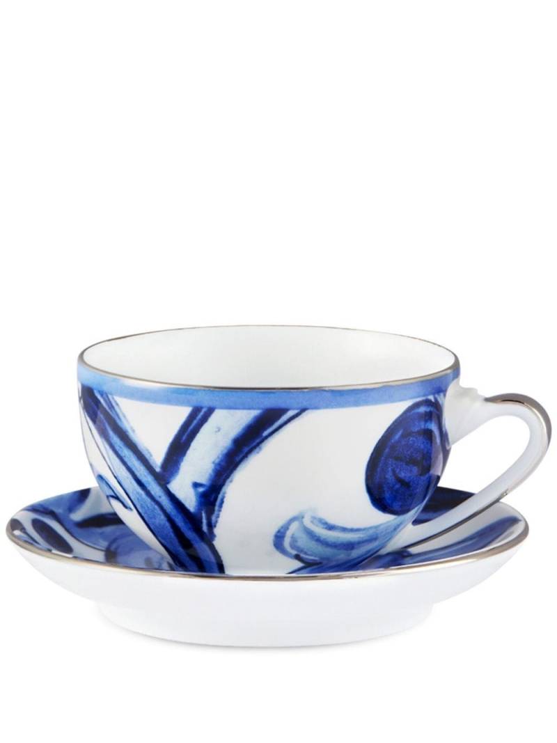 Dolce & Gabbana archive-print porcelain tea set - Blue von Dolce & Gabbana