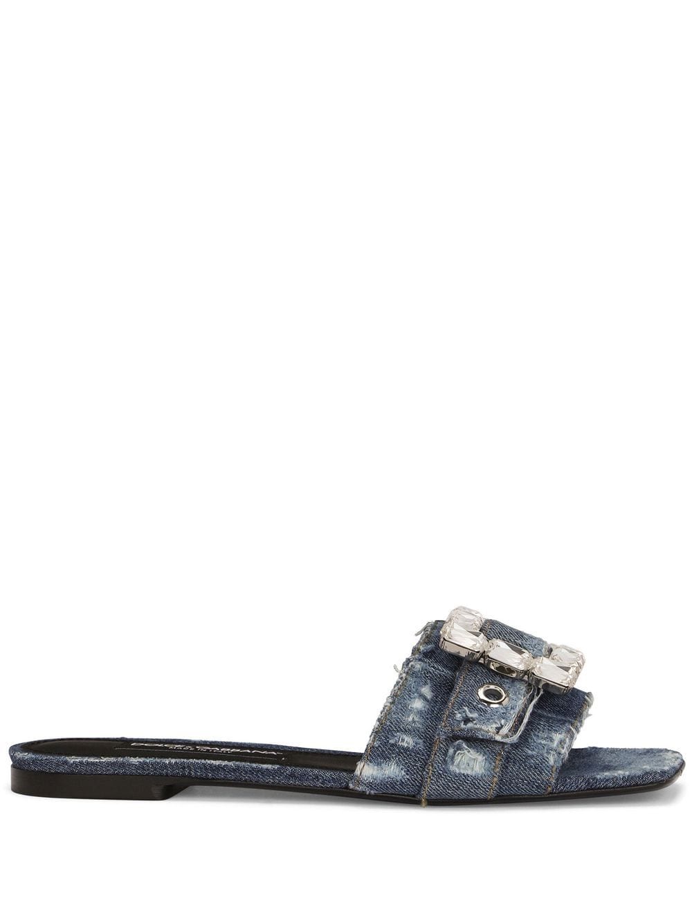 Dolce & Gabbana embellished patchwork-denim sandals - Blue von Dolce & Gabbana