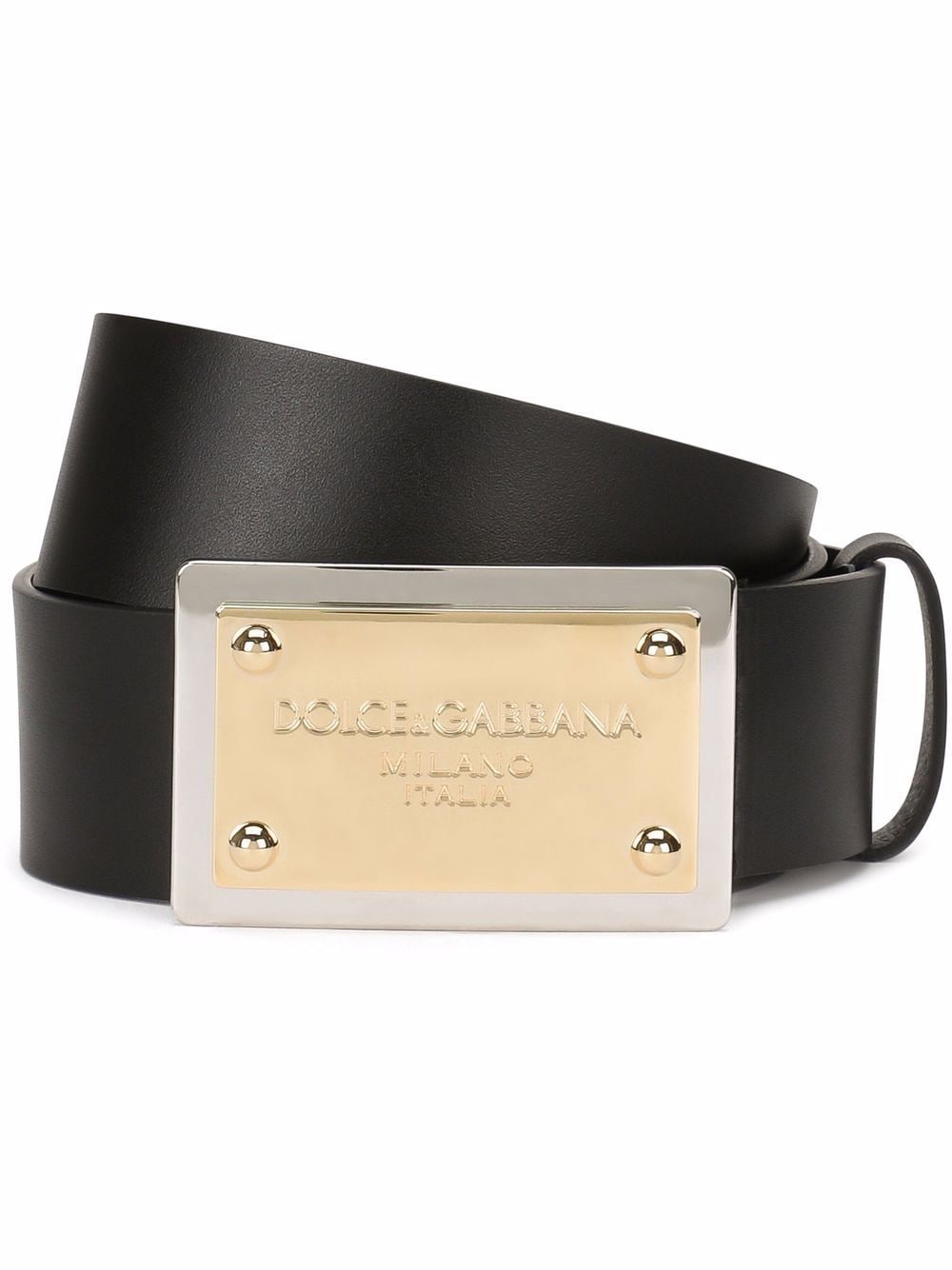 Dolce & Gabbana logo-buckle leather belt - Black von Dolce & Gabbana