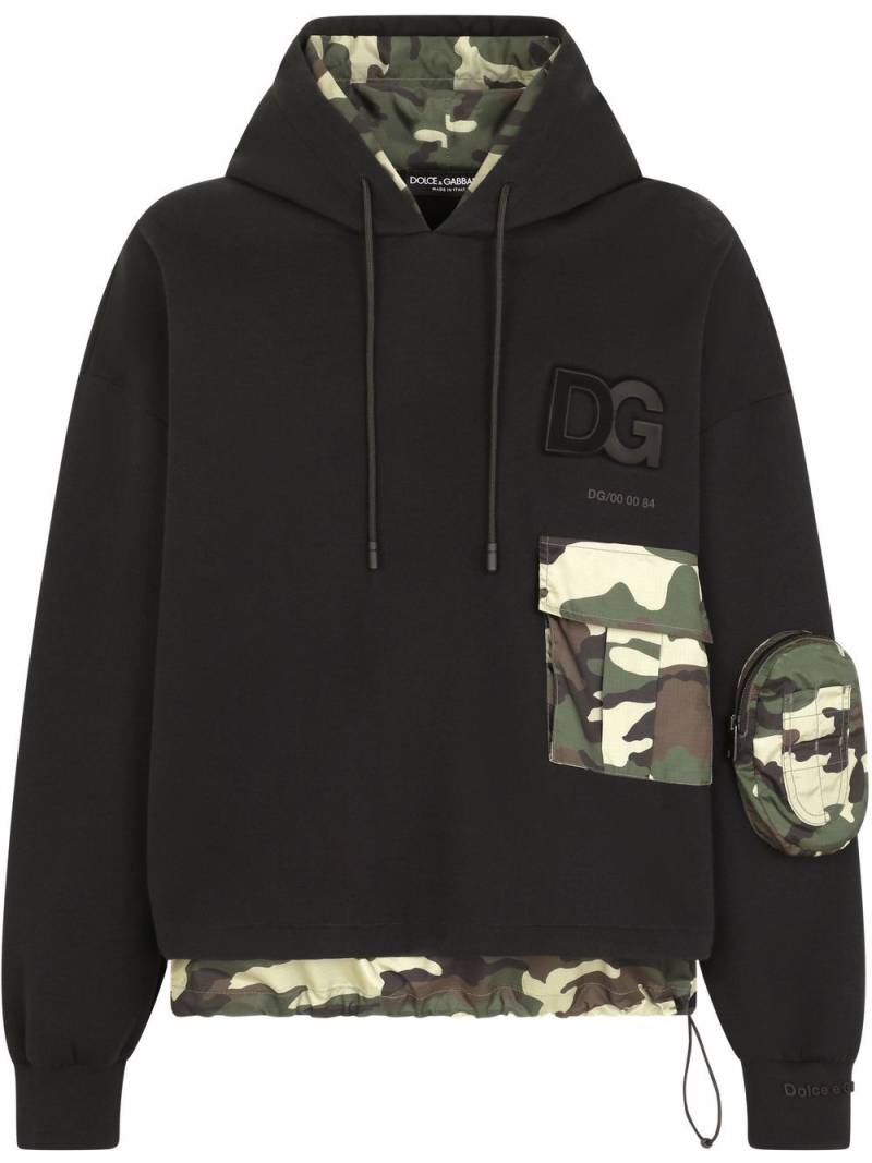 Dolce & Gabbana camouflage-print logo hoodie - Black von Dolce & Gabbana