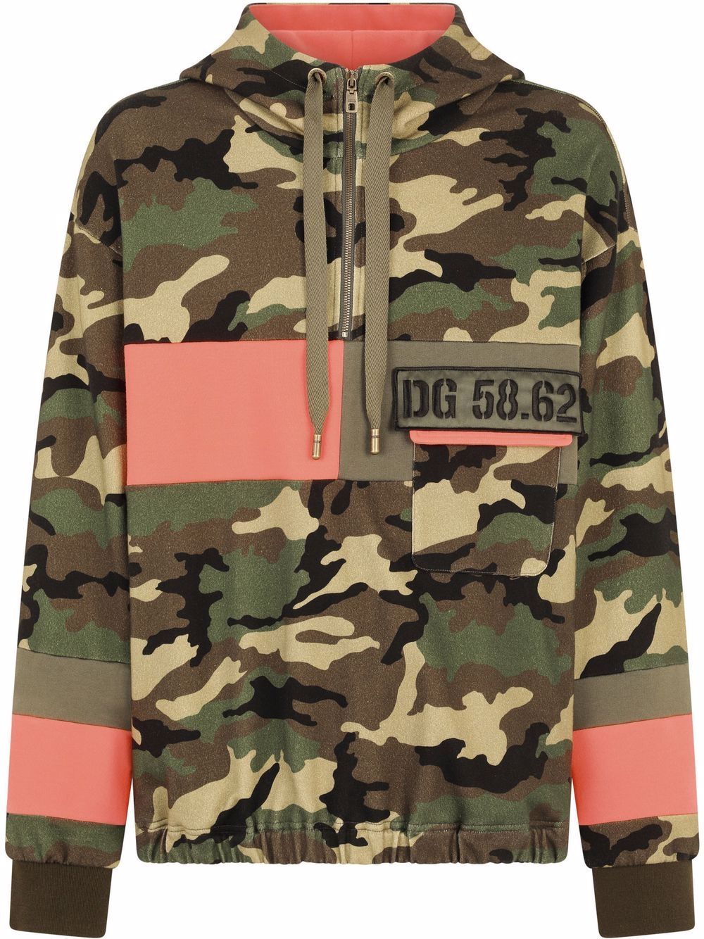 Dolce & Gabbana camouflage-print panelled hoodie - Brown von Dolce & Gabbana