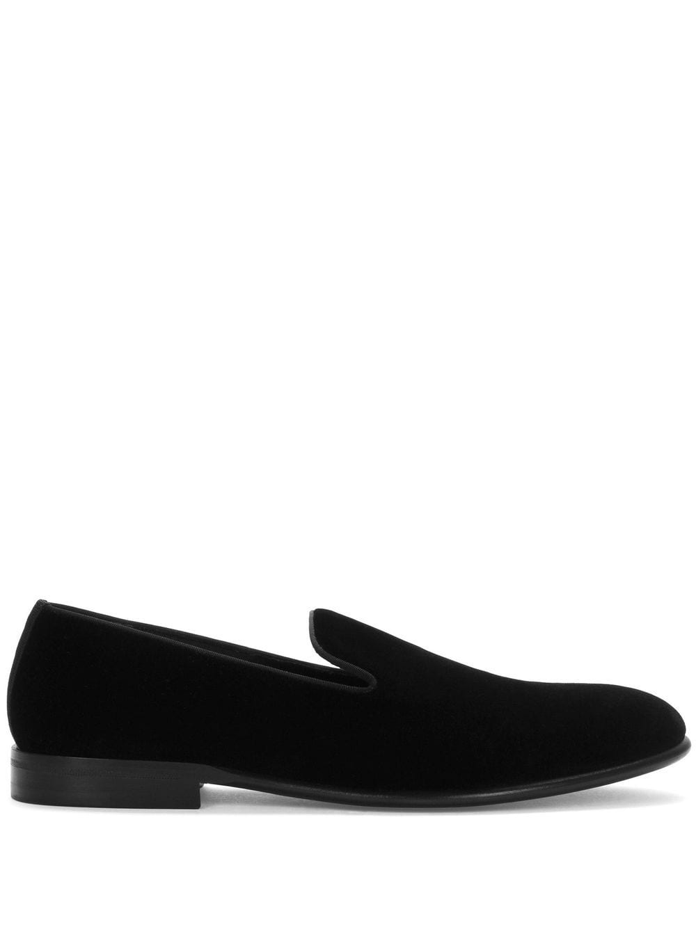 Dolce & Gabbana classic velvet slippers - Black von Dolce & Gabbana