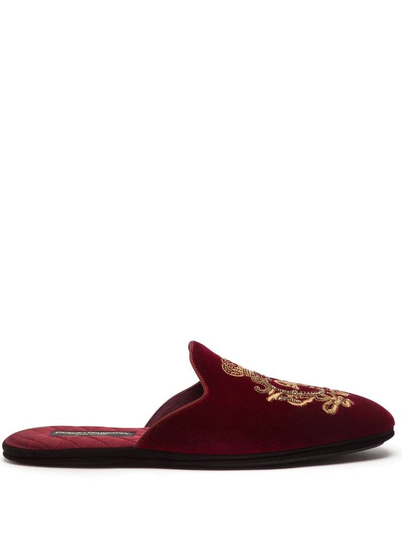 Dolce & Gabbana coat of arms-embroidered slippers von Dolce & Gabbana