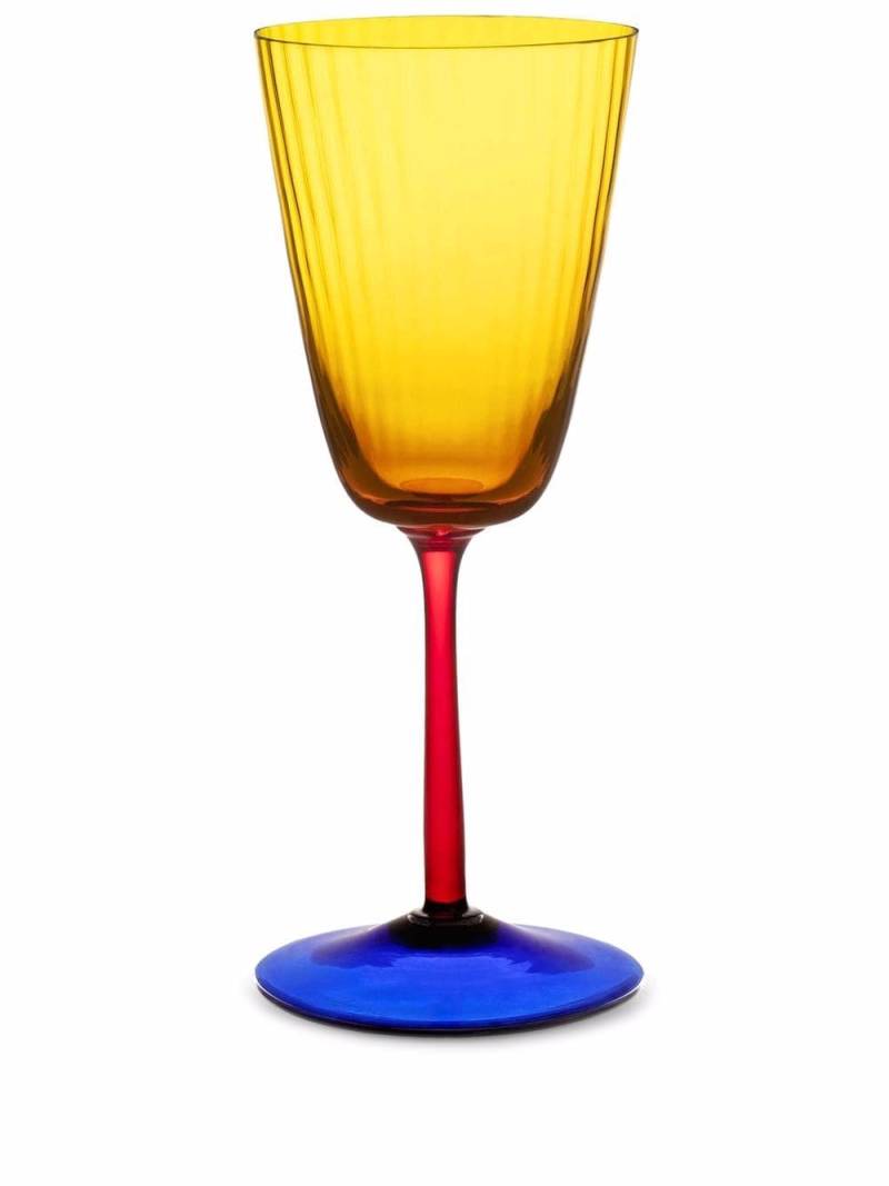 Dolce & Gabbana hand-blown Murano white wine glass - Yellow von Dolce & Gabbana